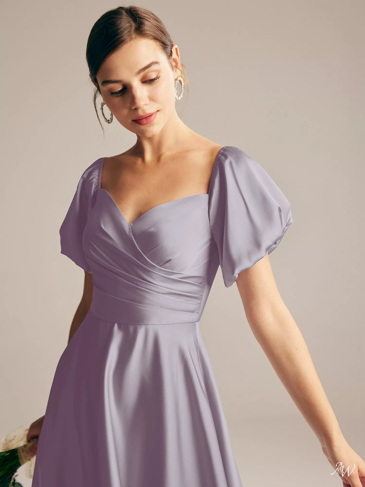 AW Dey Satin Charmeuse Purple Haze Bridesmaid Dresses | AW.Bridal